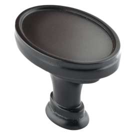 Richelieu BP80239900 Knob, 1-1/32 in Projection, Metal, Matte