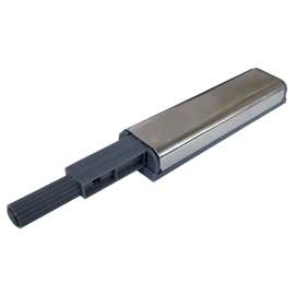 Richelieu AP02108956 Cabinet Latch, 3-1/4 in L, 13/16 in W, Plastic/Steel, Brushed Nickel, Push-to-Open Opening Action