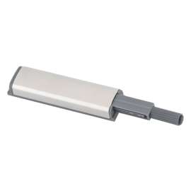 Richelieu BP02108956 Latch, 3-1/4 in L, 13/16 in W, Plastic/Steel, Brushed Nickel, Push-To-Open Opening Action