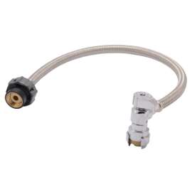 RELIANCE WORLDWIDE 24657Z Braided Faucet Connector, Flexible, 1/2 in Inlet, 1/2 in Outlet, Stainless Steel Tubing