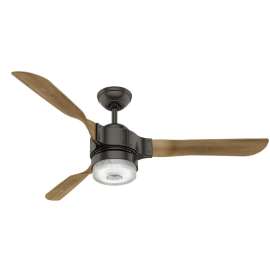 Hunter SIMPLEconnect Wi-Fi Series 59226 Ceiling Fan with Light Kit, Plastic, Noble Bronze