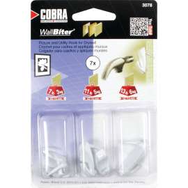 COBRA ANCHORS WallBiter 3078 Picture Hook, 13 lb, White