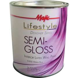 Majic Paints 8-1832-2 Interior Wall Paint, Semi-Gloss, Medium Base, 1 qt Can