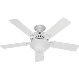 Hunter 53251/28722 Ceiling Fan, 5-Blade, Beech/White Blade, 52 in Sweep, 3-Speed, With Lights: Yes