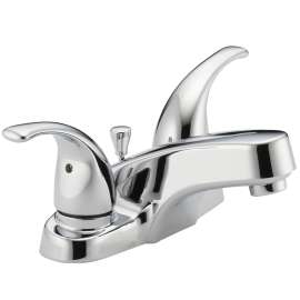 DELTA Peerless Tunbridge Series P299628LF Bathroom Faucet, 1.2 gpm, 2-Faucet Handle, Metal, Chrome Plated, Lever Handle