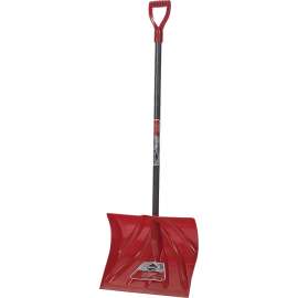 GARANTNPM18KDU Snow Shovel, 18 in W Blade, 13-1/2 in L Blade, Poly Blade, Wood Handle, 51 in OAL