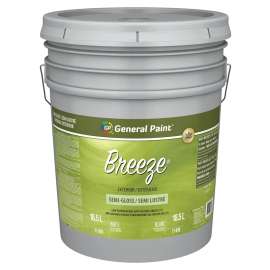 General Paint Breeze 71-010-20 Exterior Paint, Semi-Gloss, White, 5 gal Pail