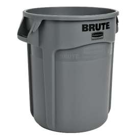 Rubbermaid Brute FG262000GRAY Trash Can, 20 gal Capacity, Plastic, Gray