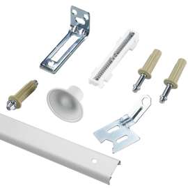 Onward 14025WBC Bi-Fold Door Hardware Kit, 48 in L Track, Plastic/Steel, Beige/White/Zinc, Ceiling Mounting