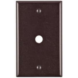 Leviton 85013 Telephone/Cable Wallplate, 4-1/2 in L, 2-3/4 in W, 1 -Gang, Thermoset Plastic, Brown, Smooth