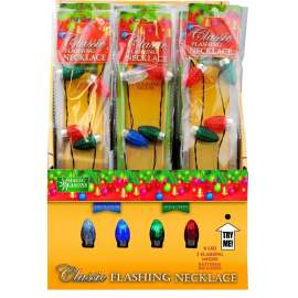 Hometown Holidays 25111 Necklace Flashing Classic Bulb, Multi-Color