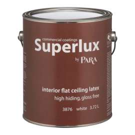 PARA Superlux 3800 3876-16 Interior Ceiling Paint, Flat, White, 1 gal