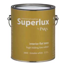 PARA Superlux 3800-16 Interior Paint, Flat, White Tint Base, 1 gal