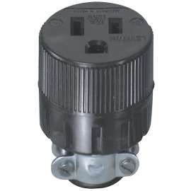 Leviton C20-00617-00E Electrical Connector, 2 -Pole, 15 A, 125 VAC, NEMA: NEMA 5-15R, Black