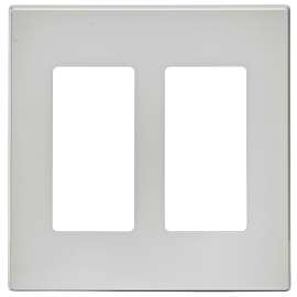 Leviton C42-80309-00W Wallplate, 2 -Gang, Polycarbonate, White