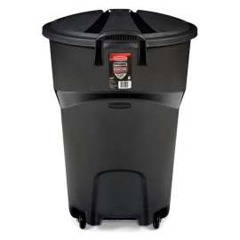 Rubbermaid 1878129 Trash Can, 32 gal Capacity, Plastic, Black