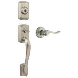 Weiser Avalon x Avalon Series GCL9471 AVH/AVL15 SMT VS Handleset, 2 Grade, Satin Nickel, 2-3/8 to 2-3/4 in Backset