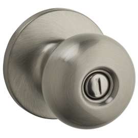 Weiser Athens Series SK3000AS 15 CP Privacy Door Knob, Satin Nickel