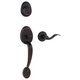 Weiser Daytona x Layton Series 9SH11000-016 Handleset, 3 Grade, Venetian Bronze, 2-3/8 to 2-3/4 in Backset, 5-Pin Keyway