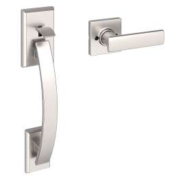 Weiser Breton Tavaris Series 9GLA77710-009 Handleset, Satin Nickel, 2-3/8, 2-3/4 in Backset, 1-3/4 in Thick Door