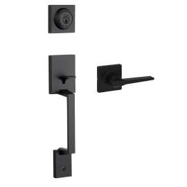 Weiser Amador Elements Hollis Series 9GLC94710-023 Handleset, Grade 3 Grade, Keyed Key, Matte Black, 1-3/4 in Thick Door