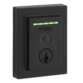 Weiser Halo Series 9GED30000-004 Touch Electronic Lock, Grade 1, Grade AAA Grade, Keyed Key, Zinc, Matte Black