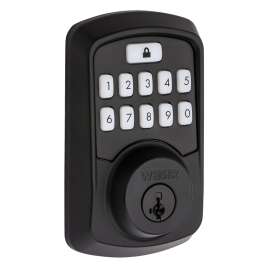 Weiser Aura Series 9GED18500-002 Deadbolt with Bluetooth, Matte, 2-3/8 to 2-3/4 in Backset, 1-3/8 to 2 in Thick Door