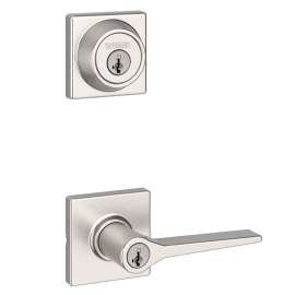 Weiser Elements Hollis Series 9GLCS74510-004 Passage Knob Combo, Grade 3 Grade, Keyed Key, Brass, Satin Nickel