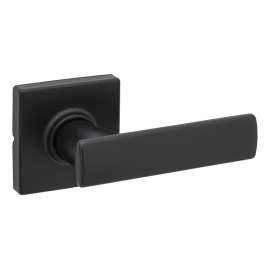 Weiser Breton Square Rose Elements Series 9GLC1010-069 Passage Lever, Zinc, Matte Black, 2-3/8, 2-3/4 in Backset