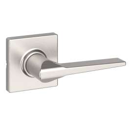 Weiser Elements Hollis Square Rose Series 9GLC1010-073 Passage Lever, Satin Nickel, 2-3/8, 2-3/4 in Backset