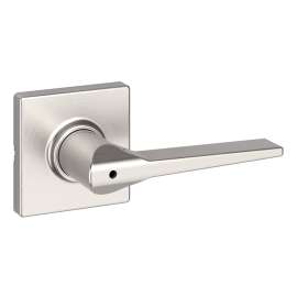 Weiser Elements Hollis Square Rose Series 9GLC3310-073 Privacy Lever, Satin Nickel, 2-3/8, 2-3/4 in Backset