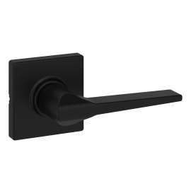 Weiser Elements Hollis Square Rose Series 9GLC1010-074 Passage Lever, Matte Black, 2-3/8, 2-3/4 in Backset