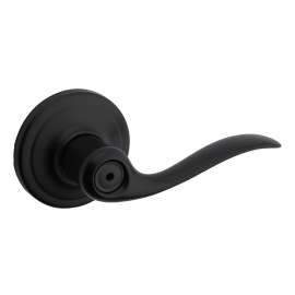 Weiser Toluca Series 9GLA3310-117 Privacy Lever, Metal, Matte Black, 2-3/8, 2-3/4 in Backset, 2-1/4 in Strike