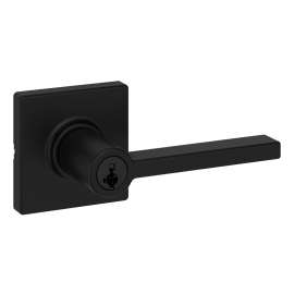 Weiser Casey Elements Series 9GLC5350-098 Entry Lever, Grade 3 Grade, Keyed Key, Aluminum, Matte Black, KW1, SC1 Keyway