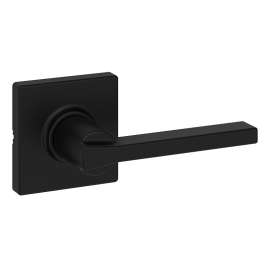 Weiser Casey Elements Series 9GLC1010-072 Passage Lever, Aluminum, Matte Black, 2-3/8, 2-3/4 in Backset, Universal Hand