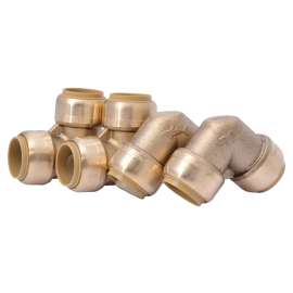 SharkBite U256LFA4 Pipe Elbow, 3/4 in, 90 deg Angle, Brass, 200 psi Pressure