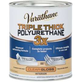 VARATHANE 284470 Polyurethane, Gloss, Liquid, Clear, 1 qt, Can