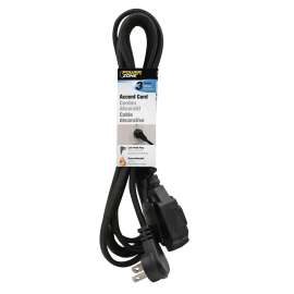 PowerZone Extension Cord, 16 AWG Cable, 9 ft L, Black