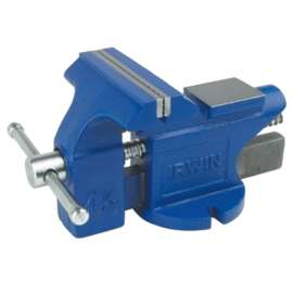 IRWIN 2026303 Bench Vise, 4 in Jaw Opening, 4-1/2 in W Jaw, 2-3/8 in D Throat, Cast Iron/Steel, Pipe Jaw