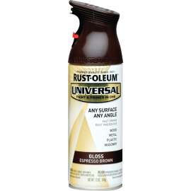 RUST-OLEUM UNIVERSAL 245215 Gloss Spray Paint, Gloss, Espresso Brown, 12 oz, Aerosol Can