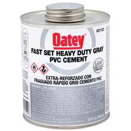Oatey 31122 Solvent Cement, 32 oz Can, Liquid, Gray