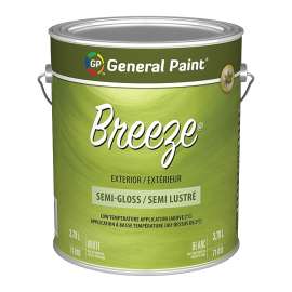 General Paint Breeze 71-010-16 Exterior Paint, Semi-Gloss, White, 1 gal