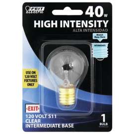 Feit Electric BP40S11N Incandescent Lamp, 40 W, S11N Lamp, Intermediate E17 Lamp Base, 2700 K Color Temp