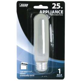 Feit Electric BP25T10/IF Incandescent Lamp, 25 W, T10 Lamp, Medium E26 Lamp Base, 400 Lumens, 2700 K Color Temp