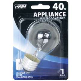 Feit Electric BP40A15/CL Incandescent Lamp, 40 W, A15 Lamp, Medium E26 Lamp Base, 2700 K Color Temp