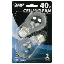 Feit Electric BP40A15/CL/CF Incandescent Lamp, 40 W, A15 Lamp, Medium E26 Lamp Base, 2700 K Color Temp