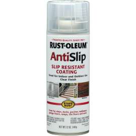 RUST-OLEUM STOPS RUST 271455 Anti-Slip Spray Paint, Clear, 12 oz, Aerosol Can