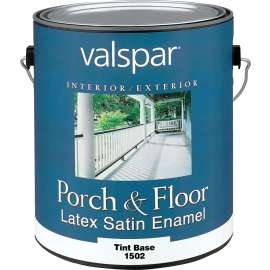 Valspar 027.0001502.007 Latex Porch and Floor Paint, Satin, Tint Base, 1 gal