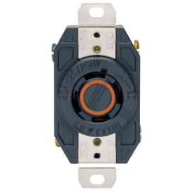 Leviton S01-02410-00D Locking Receptacle, 3 -Pole, 125/250 VAC, 20 A, NEMA: NEMA L14-20R, Black