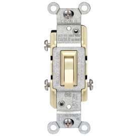 Leviton 2653-2I Toggle Switch, 15 A, 120 V, 3 -Position, Thermoplastic Housing Material, Ivory